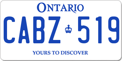 ON license plate CABZ519