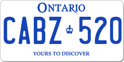 ON license plate CABZ520