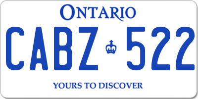 ON license plate CABZ522