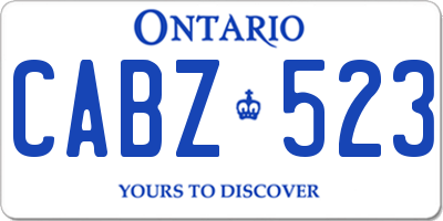 ON license plate CABZ523