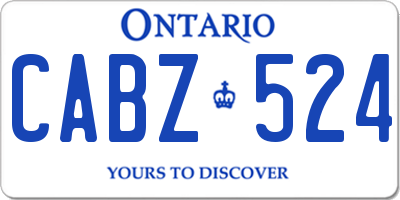 ON license plate CABZ524