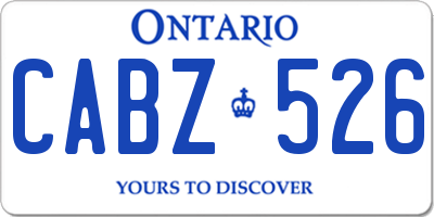 ON license plate CABZ526