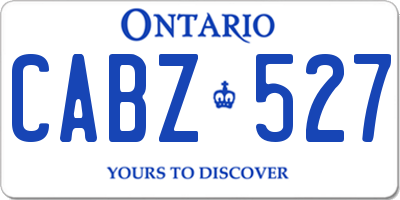 ON license plate CABZ527