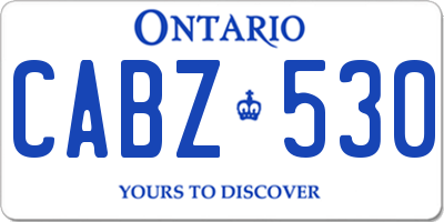 ON license plate CABZ530