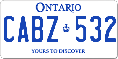 ON license plate CABZ532