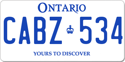 ON license plate CABZ534