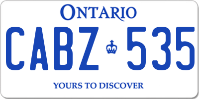 ON license plate CABZ535