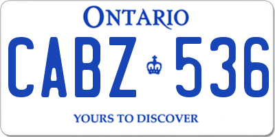 ON license plate CABZ536