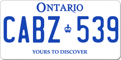 ON license plate CABZ539