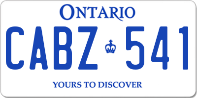 ON license plate CABZ541