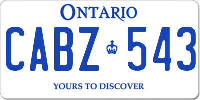 ON license plate CABZ543