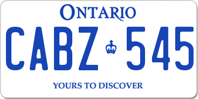 ON license plate CABZ545