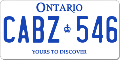 ON license plate CABZ546