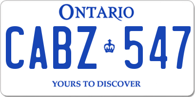 ON license plate CABZ547