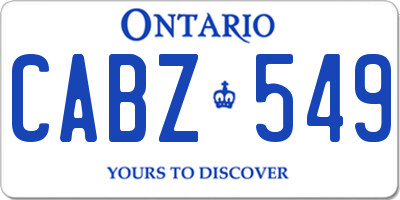 ON license plate CABZ549