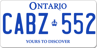 ON license plate CABZ552