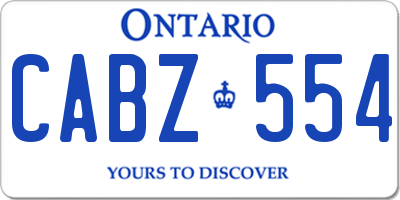 ON license plate CABZ554