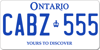 ON license plate CABZ555