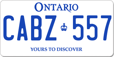 ON license plate CABZ557