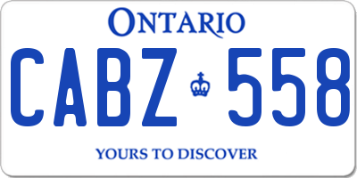 ON license plate CABZ558