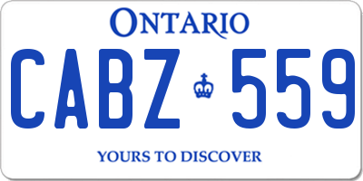 ON license plate CABZ559