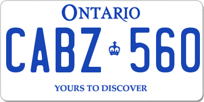 ON license plate CABZ560