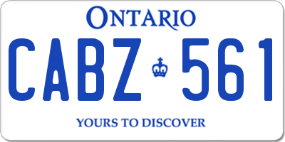 ON license plate CABZ561