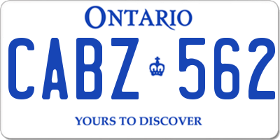 ON license plate CABZ562