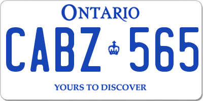 ON license plate CABZ565