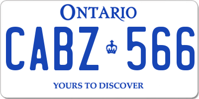 ON license plate CABZ566