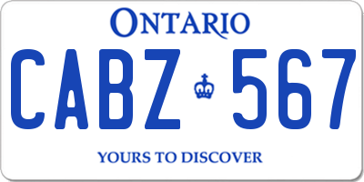 ON license plate CABZ567