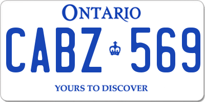 ON license plate CABZ569