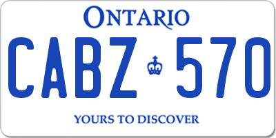 ON license plate CABZ570