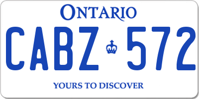 ON license plate CABZ572