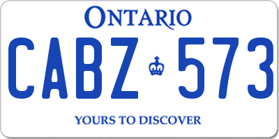 ON license plate CABZ573