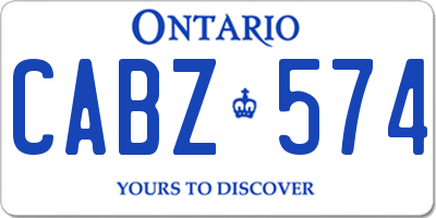 ON license plate CABZ574