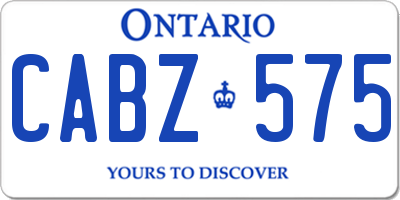 ON license plate CABZ575