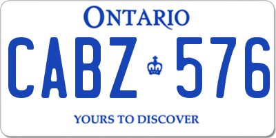 ON license plate CABZ576