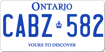 ON license plate CABZ582