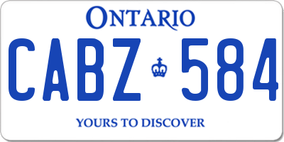 ON license plate CABZ584