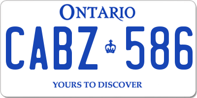 ON license plate CABZ586