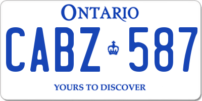 ON license plate CABZ587