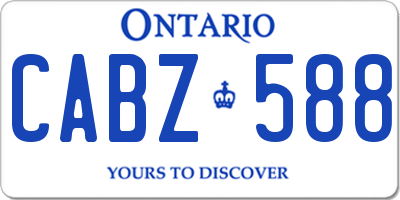 ON license plate CABZ588