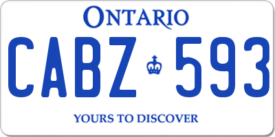 ON license plate CABZ593