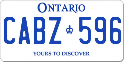 ON license plate CABZ596