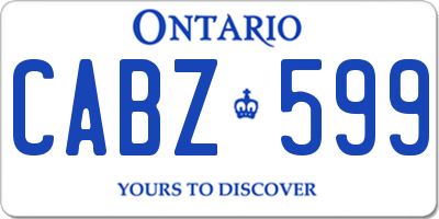 ON license plate CABZ599