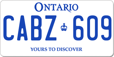 ON license plate CABZ609