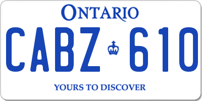 ON license plate CABZ610