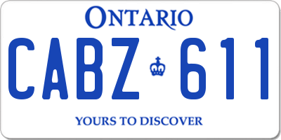 ON license plate CABZ611