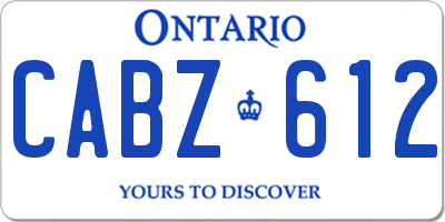 ON license plate CABZ612